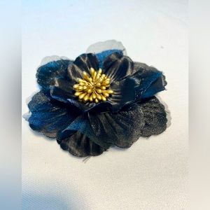 Black SILK FLOWER ANYWHERE CLIP Wedding Party Decor Jacket pin